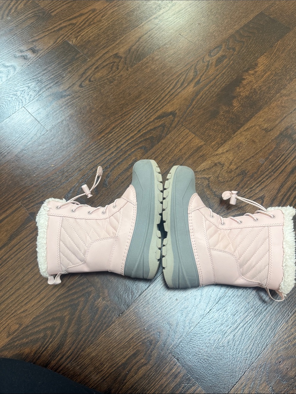 All In Motion Kids Skylar Leather Faux Fur Waterproof Winter Boots Blush size 13 - Picture 7 of 7